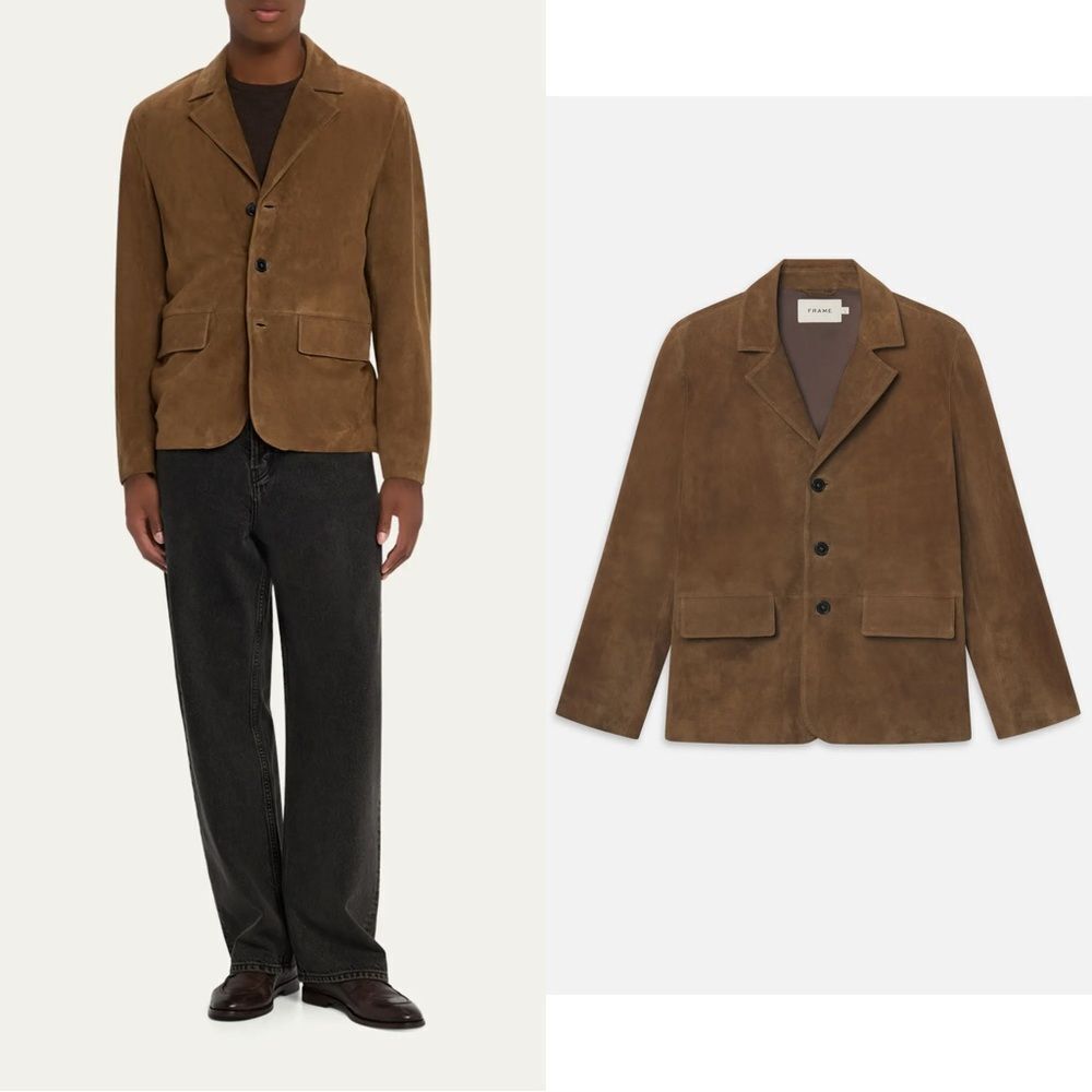 NWT FRAME Brown suede blazer